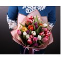 Різнокольорові тюльпани купити Київ - Букети тюльпанів Київ Jardin Flowers